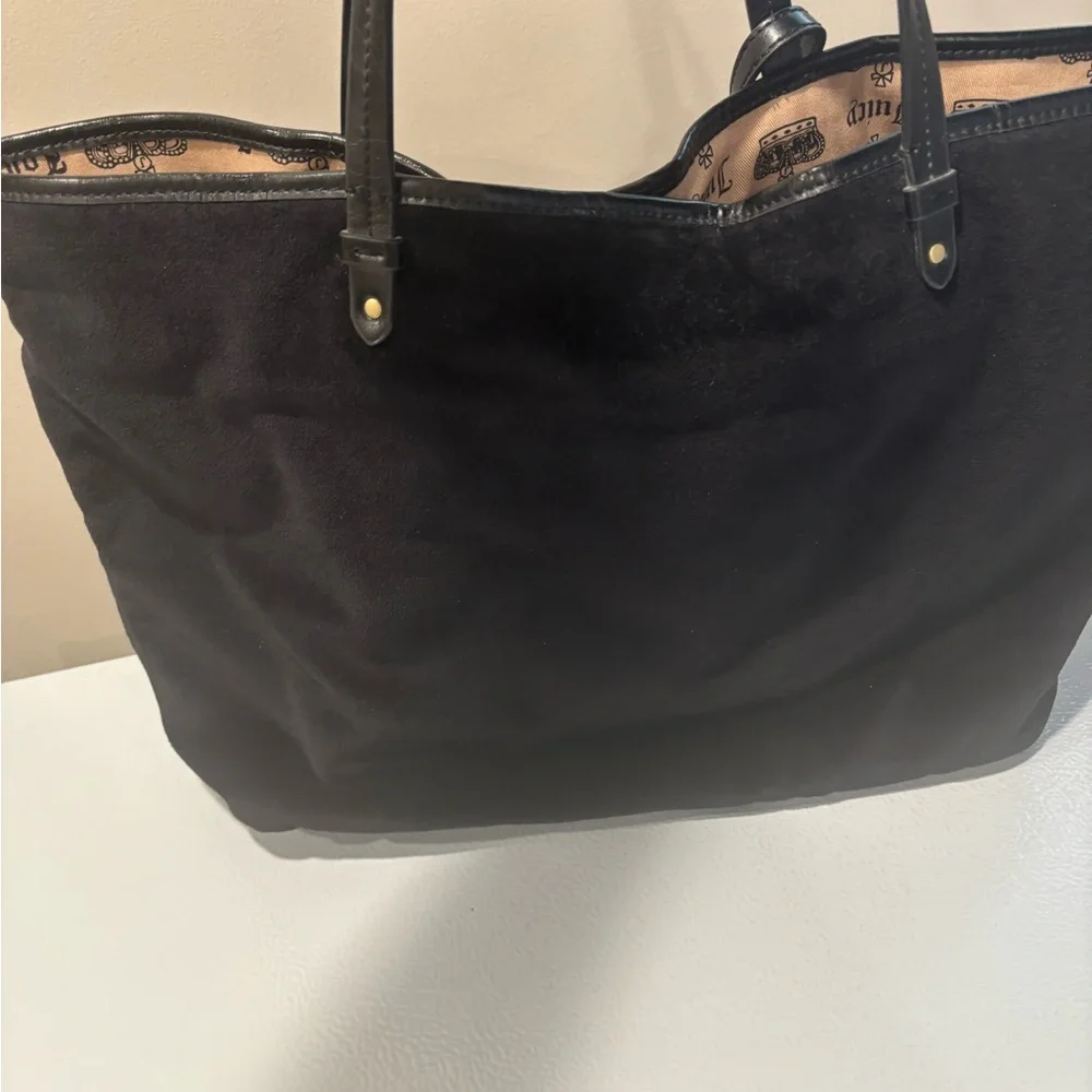 Juicy Couture Black Velour Scottie Handbag and Wallet Bundle